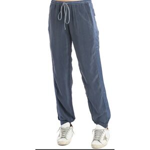 Hard Tail Forever Racer Joggers Blue Cupro Satin Pants Womens XS Y2K Athleisure